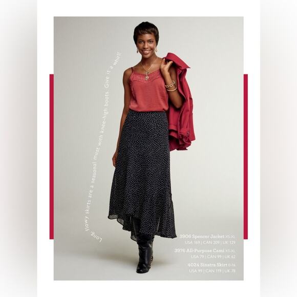 CAbi #4024 Sinatra handkerchief hem Skirt new with tags - Picture 10 of 12